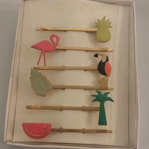 Meri Meri Tropical Hair Clips - Pink, Green, Gold